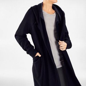 Fabletics Geri Long Wrap Scarf Cardigan Jacket Coat Sweater Black NWT